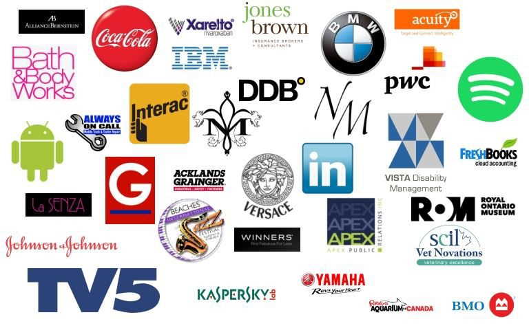 Corporate branded cupcakes by Toronto Cupcake showcasing client logos for marketing events