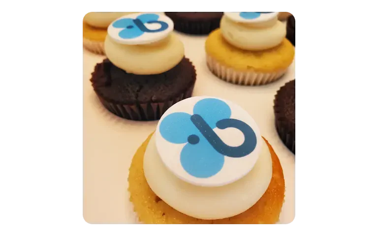 Custom branded cupcakes with Corporate logo