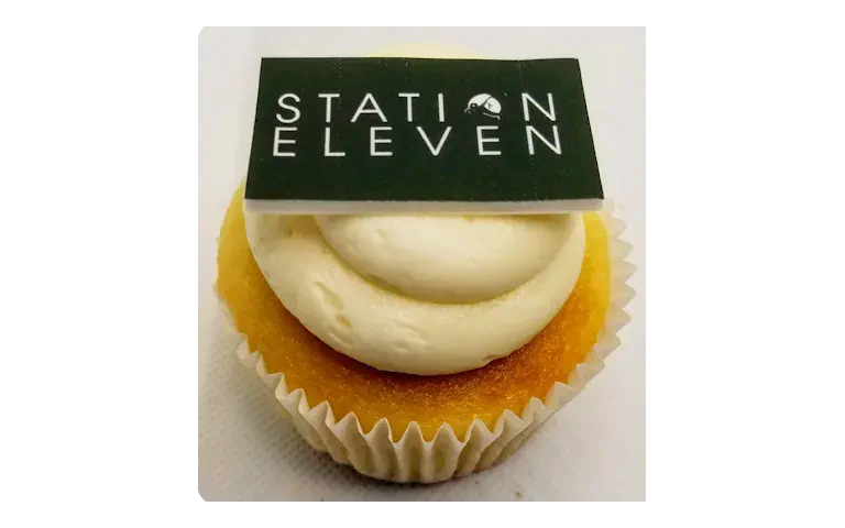 Custom branded cupcakes with Station 11 logo
