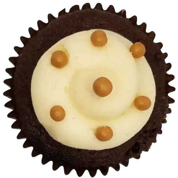 Top view of Chocolate Caramel cupcake