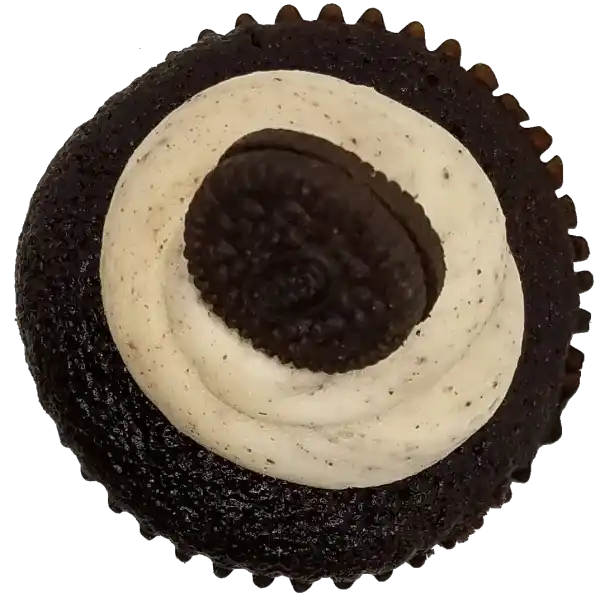 Top view of Chocolate Oreo cupcake