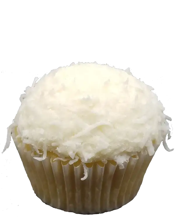 Toronto Cupcakes Vanilla Coconut cupcake with vanilla frosting and flaked coconut